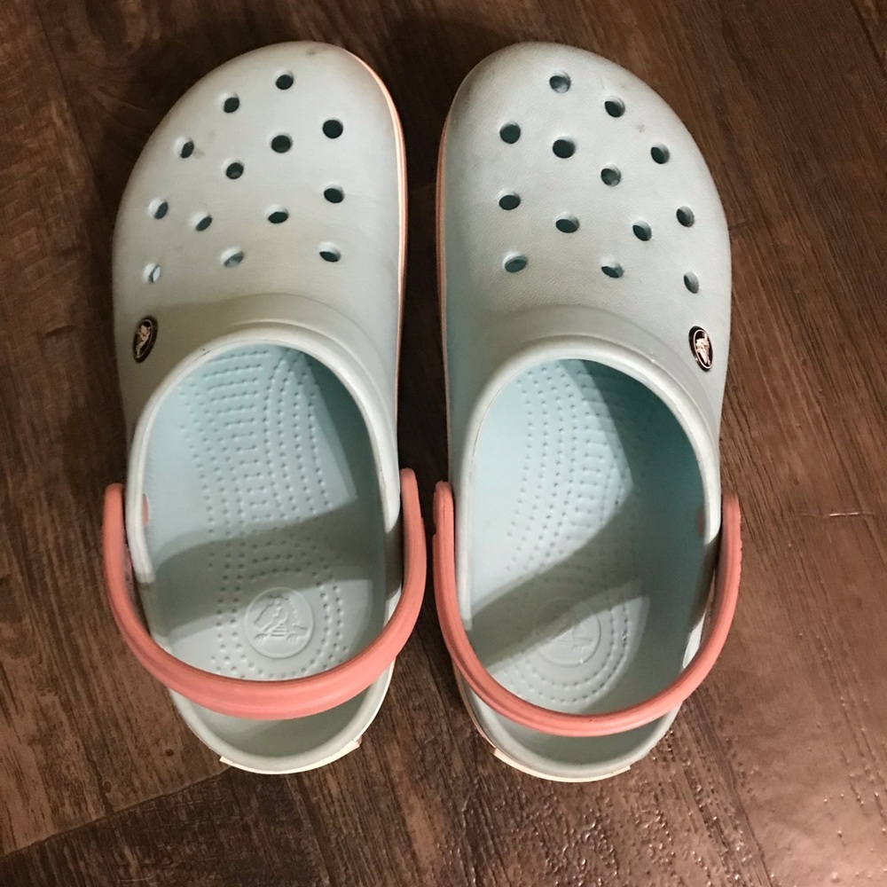 Cute pastel Crocs shoes.  Barely worn.